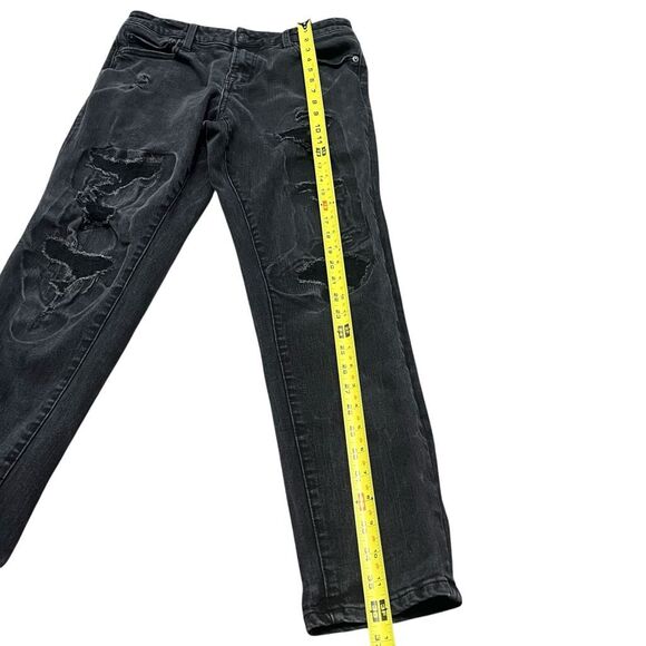 AEROPOSTALE Men’s Athletic Skinny Black Distressed Jeans Size 31/32 - Picture 8 of 9